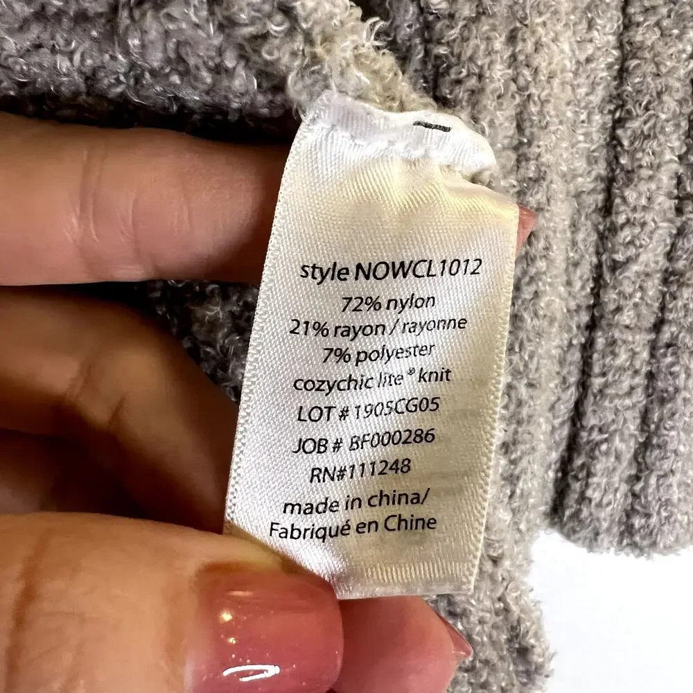 Barefoot Dreams Cozychic Lite Long Weekend Waffle Knit Light gray Cardigan S - Picture 5 of 6